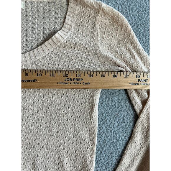 Hollister Sweater Large Crop Scoop Neck Pullover Pink Cream Y2K Coquette Ballet - Picture 13 of 16